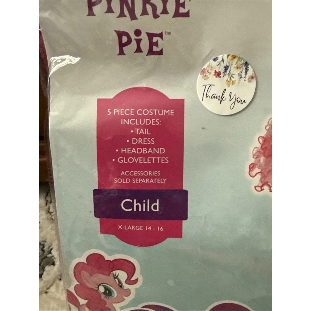 Brand New My Little Pony Pinkie Pie Childs XLarge 14-16 Halloween Costume